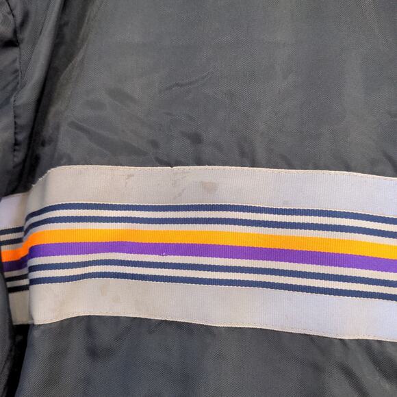 FedEx Stan Herman Men's Winter Coat Black XXL Actual 55x31.5 Vintage Striped - Picture 6 of 16